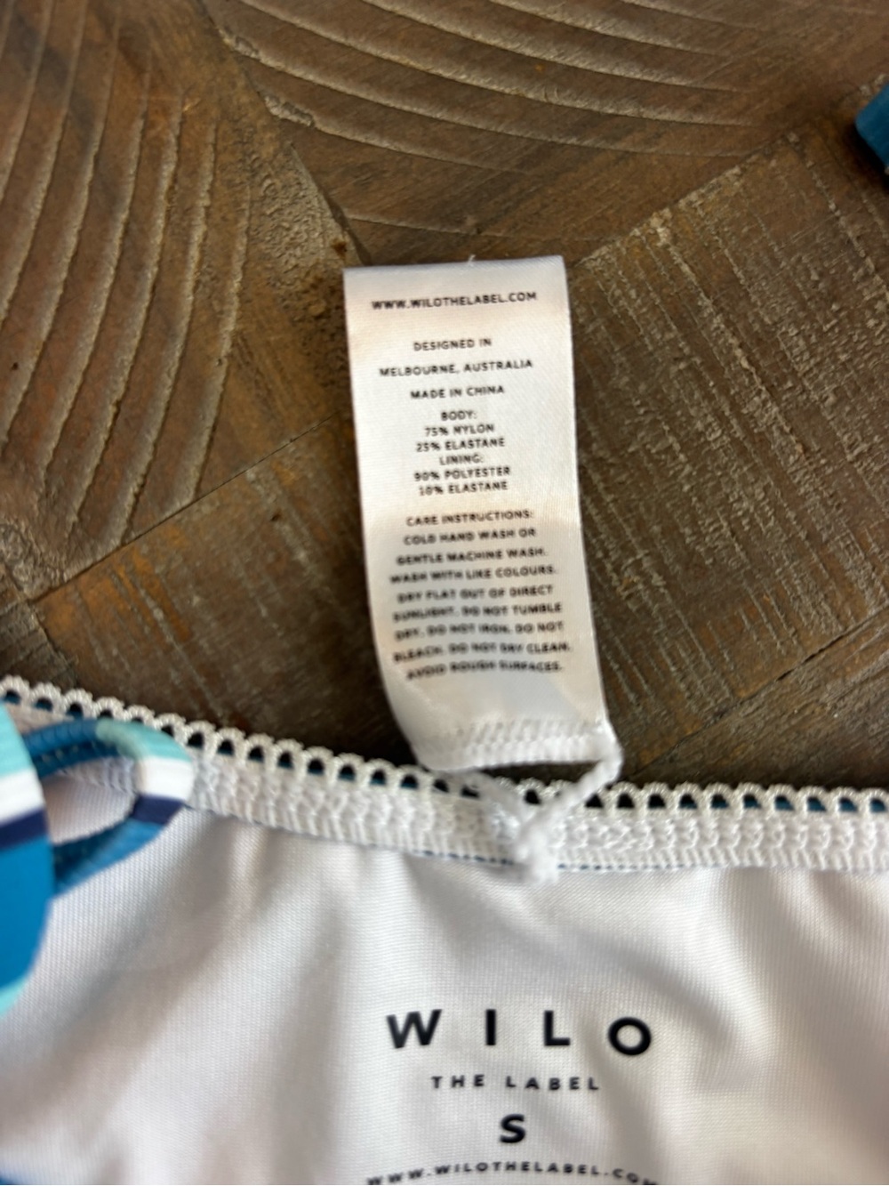 Wilo The Label Blue Stripe Ribbed Bikini Set Adjustable Scrunchie S - Picture 8 of 9